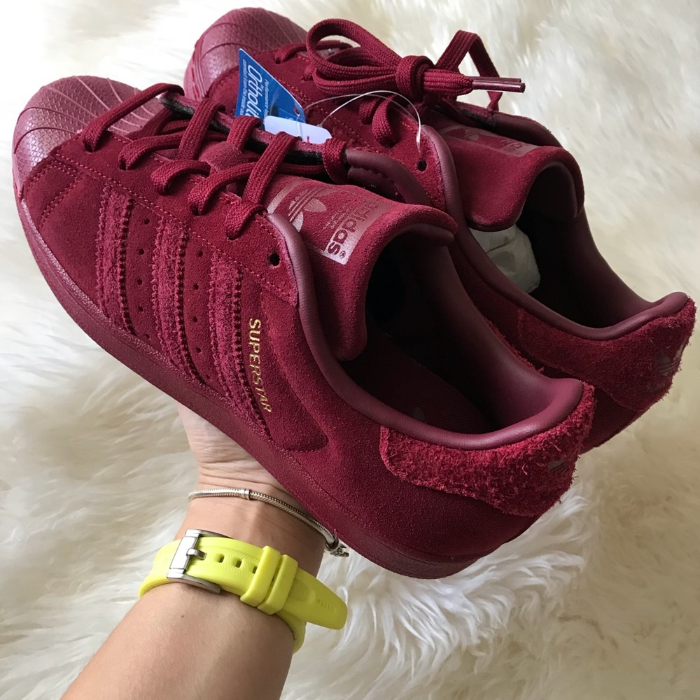 Adidas original superstar J sneakers, burgundy - Picture 6 of 6